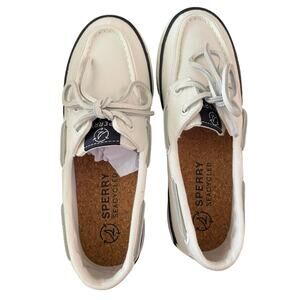 Sperry Seacycled Bahama White Boat Shoes size 6